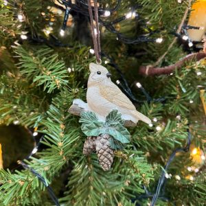 Bird on Pine Cone Tree Ornament