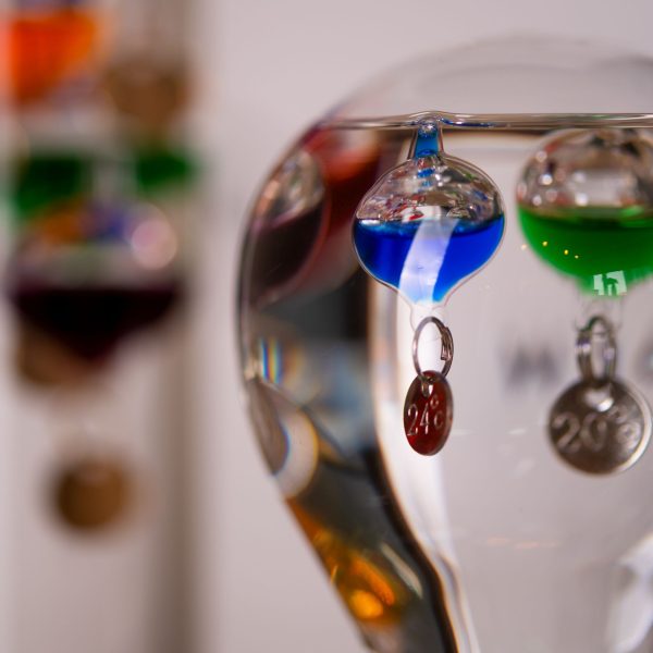 Light Bulb Galileo Thermometer On Metal Stand 18cm - Image 2