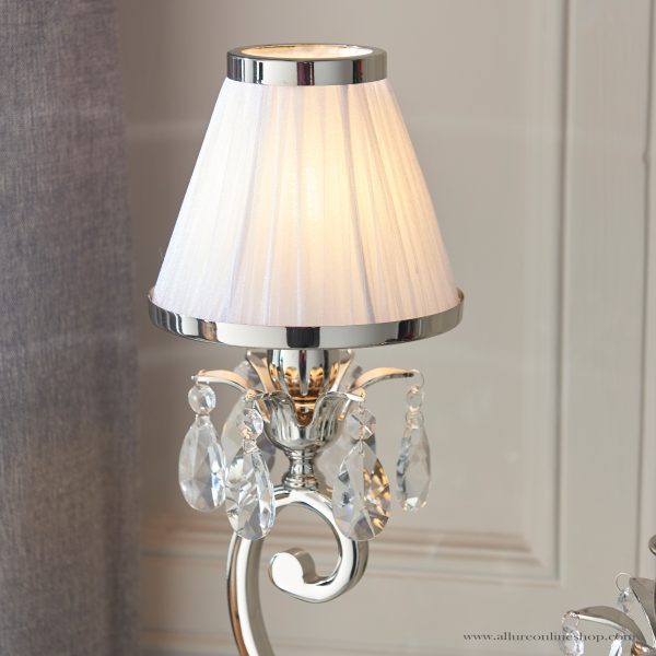 Nickel Small Table & White Shade - Image 3