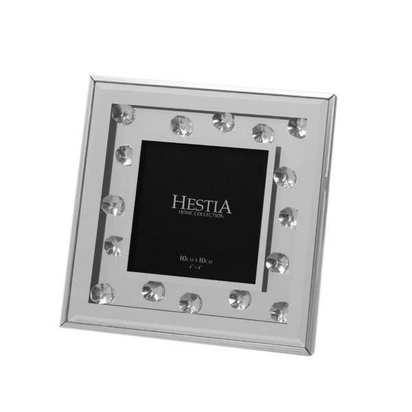 Mirror & Crystal Bead Photo Frame 10 cm x 10 cm (4" x 4") - Image 2