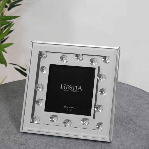 Mirror & Crystal Bead Photo Frame 10 cm x 10 cm (4" x 4") - Image 3