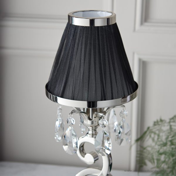 Nickel Small Table & Black Shade - Image 3