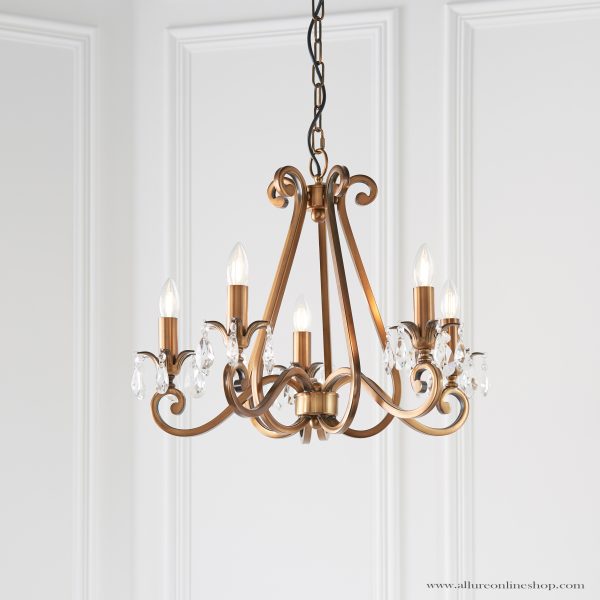 Antique Brass 5lt Pendant