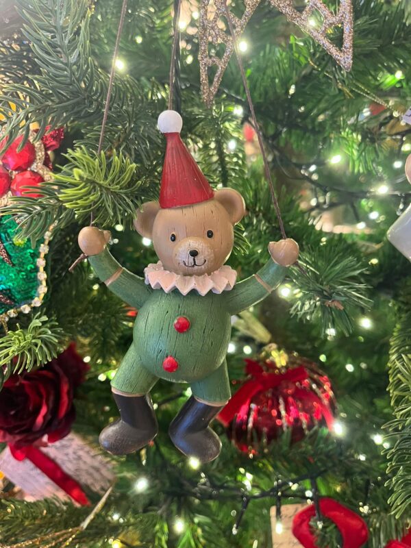 Polyresin Teddy Clown Hanging Ornament 15.5cm - Image 2