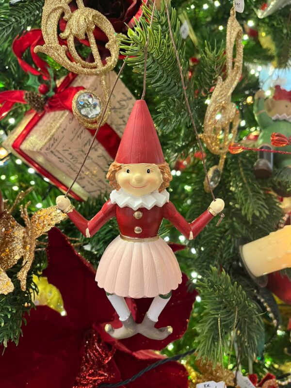 Polyresin Girl Clown Hanging Ornament 15.5cm