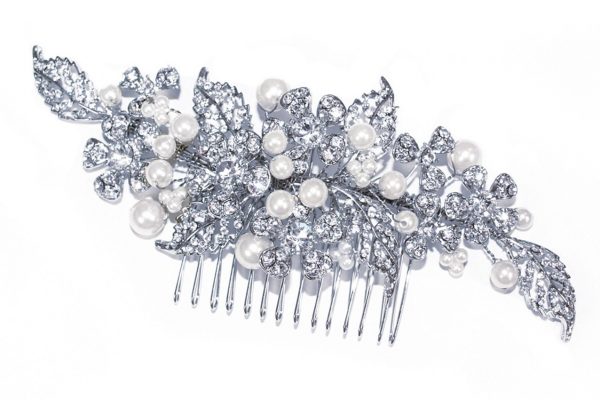 Madrid Bridal Hair Comb With Pearl & Swarovski Crystal Detail