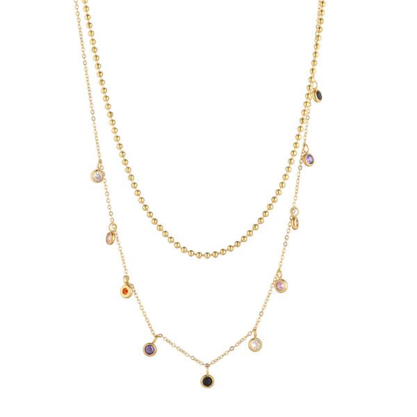 MULTI-COLOURED LAYERED NECKLACE