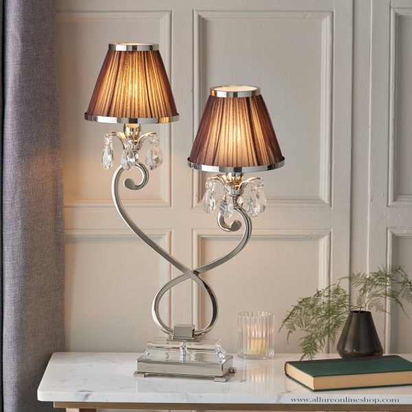 Nickel Small Table & Chocolate Shade