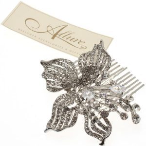 Vintage Flower Hair comb with Swarovski Crystal & CZ