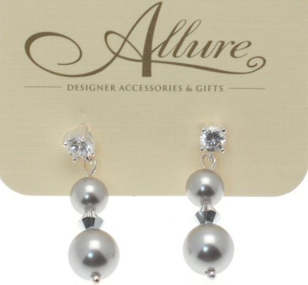 Grey Pearl Drop Earrings