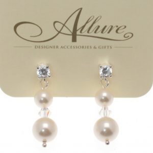 Ivory Pearl & Crystal Drop Earrings