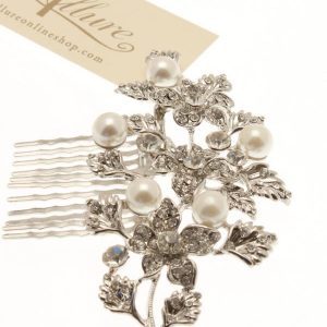 Ivory Pearl & Swarovski Crystal Hair Comb