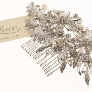 Venetian Styled Bridal Swarovski Crystal & Pearl Hair Comb