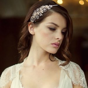 Elegant Ivory Pearl & CZ Crystal Bridal Headband