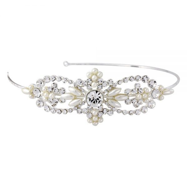 Chic & Elegant Pearl & Crystal Side Headband