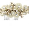 Ivory Pearl & Gold Crystal Luxurious Hair Comb