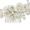 Ivory Pearl & Silver Crystal Luxurious Hair Comb