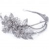 Large Bridal Clear Swarovski Crystal Side Headpiece