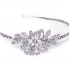 Delicate Bridal Clear Swarovski Crystal & Freshwater Pearls Headband