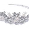 Pretty Bridal Clear Swarovski Crystal & Freshwater Pearl Headpiece