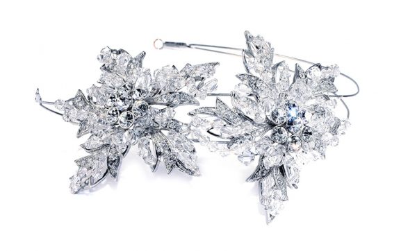 Gorgeous Bridal Clear Swarovski Crystal Double Headpiece
