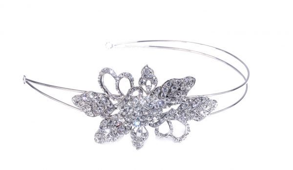 Delicate Bridal Clear Swarovski Crystal Double Headband