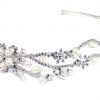 Exquisite Bridal Clear Swarovski Crystal & Freshwater Pearl Headpiece