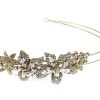 Dainty Gold Bridal Clear Swarovski Crystal Headband