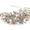 Vintage Gold Bridal Clear Swarovski Crystal & Freshwater Pearls Headpiece