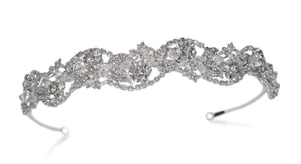 Feminine Bridal Clear Swarovski Crystal Tiara