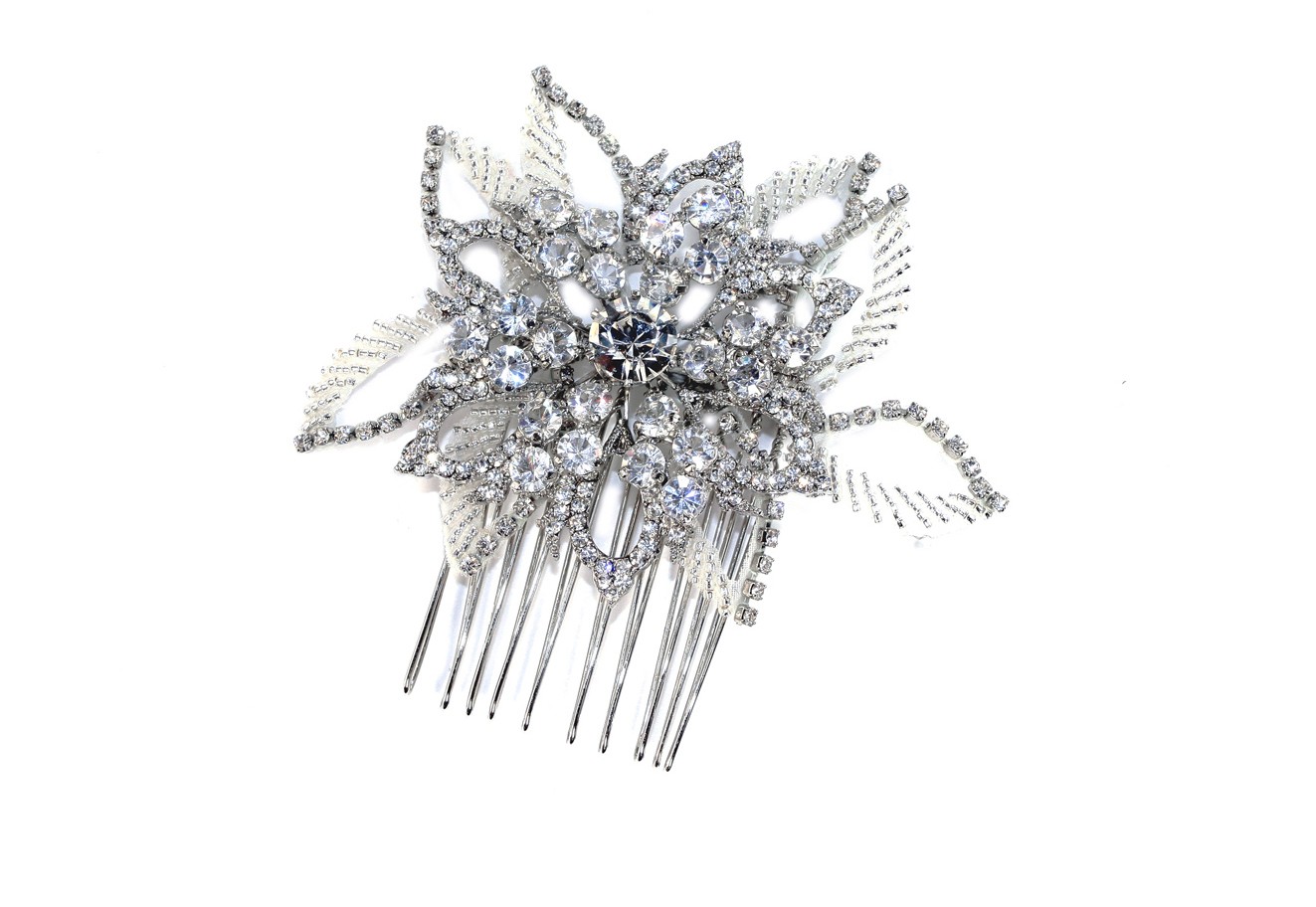 Paisley Crystal Hair Comb - wide 7