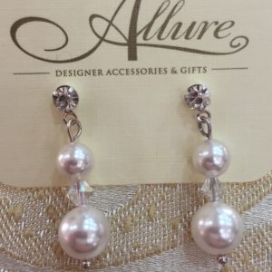 White Swarovski Pearl Earrings