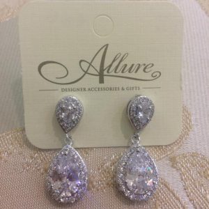 Elegant Clear Crystal Tear Drop Earrings
