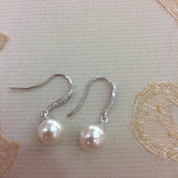 Simple Pearl & Crystal Drop Earrings