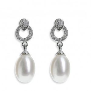 Elegant Pearl & Silver Earrings