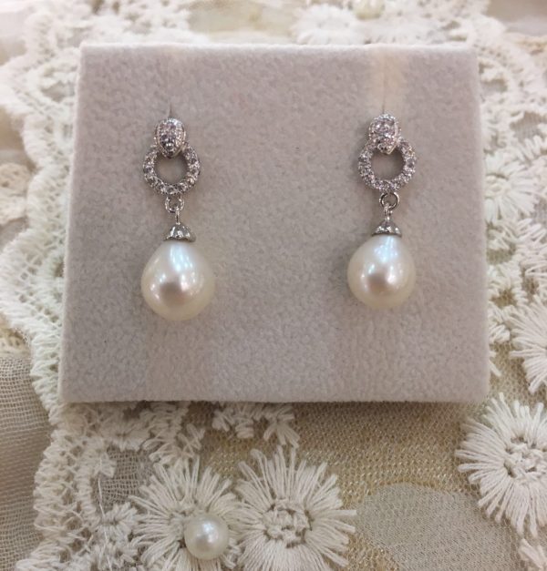 Elegant Pearl & Silver Earrings