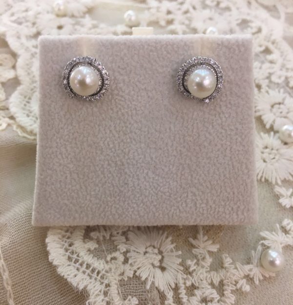 Classic Pearl & Silver Stud Earrings