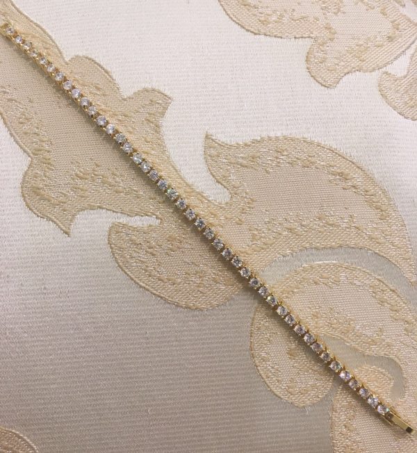 Elegant Yellow Gold Cubic Zirconia Tennis Bracelet