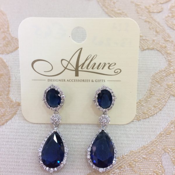 Beautiful Navy Drop Earrings