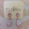 Rose Gold & Crystal Teardrop Earrings