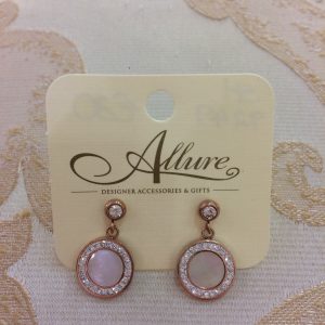 Rose Gold & Opal Circle Earrings