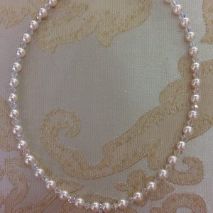 Ivory Pearl & Crystal Drop Necklace