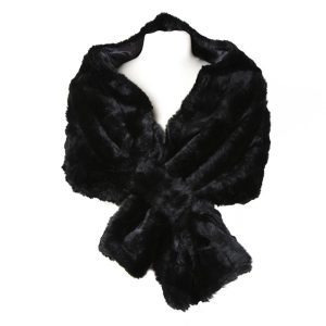 Elegant Faux Fur Black Wrap
