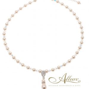 Ivory Pearl & Swarovski Crystal Mix Necklace