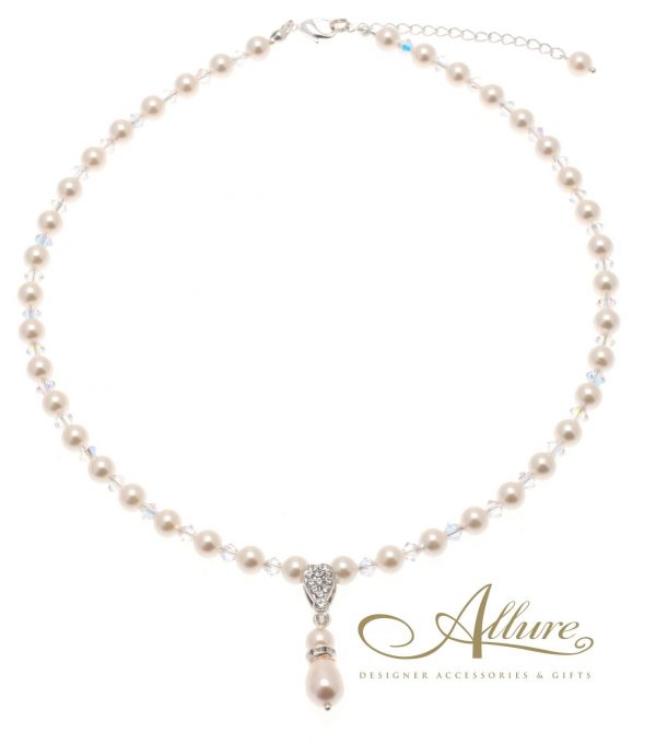 Ivory Pearl & Swarovski Crystal Mix Necklace