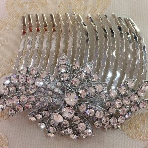 Stunning Silver Diamante Comb