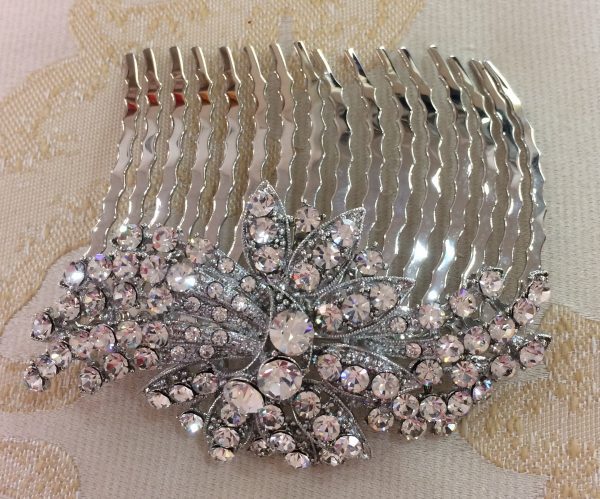 Stunning Silver Diamante Comb