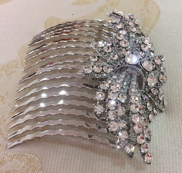 Stunning Silver Diamante Comb
