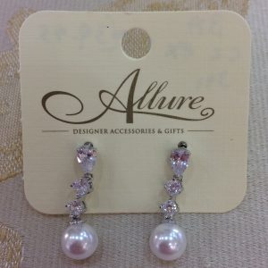 Elegant Pearl & Crystal Drop Earrings