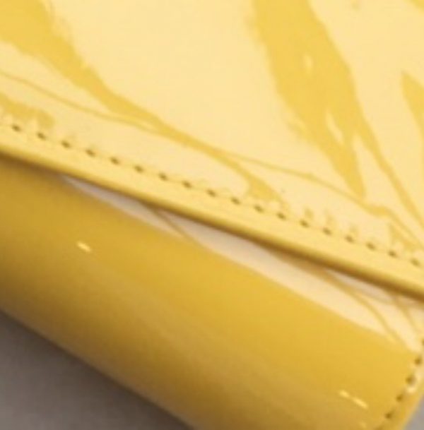 Lemon Yellow Patent Clutch Bag